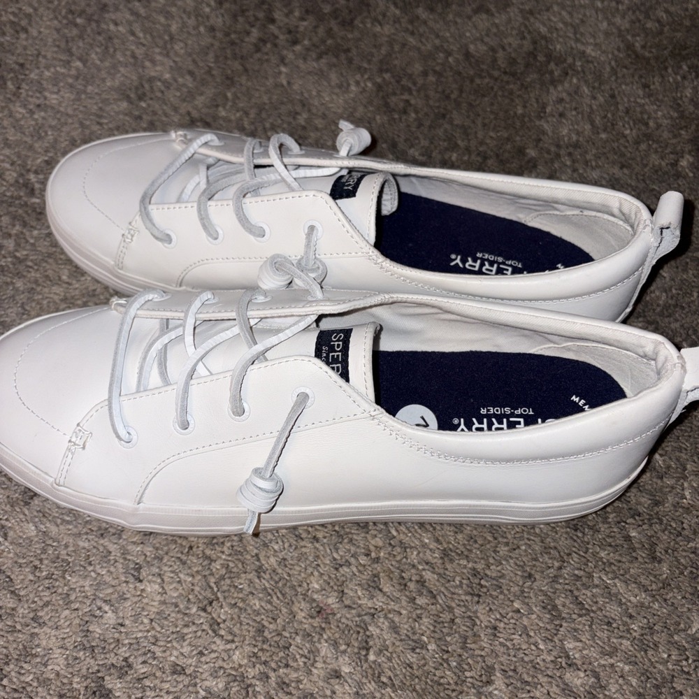 Sperry Top-Sider Women's 12 Crest Vibe White Leather Sneakers STS84423 - Picture 3 of 10